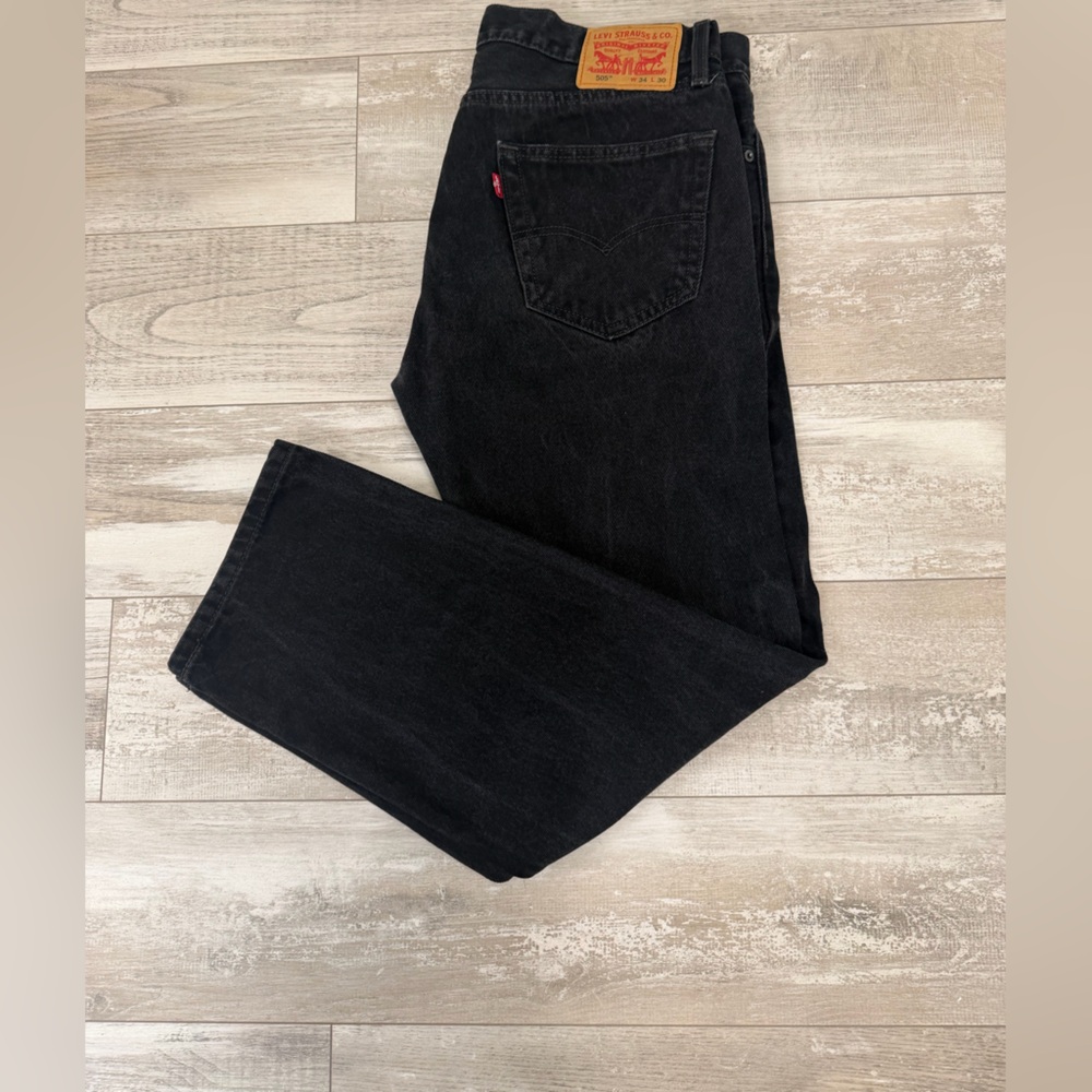 Levi's Men's 505 Black Straight Jeans